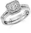 3/4 Carat Art Deco Diamond Wedding Ring Set