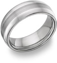 Brushed Titanium Wedding Band Ring