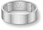 Wedding Vow Ring, Flat Band, 14K White Gold