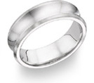 14K White Gold Concave Wedding Band