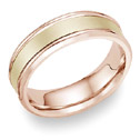 14K Two-Tone Gold Wedding Band with Brushed Center