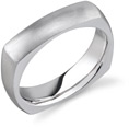 Platinum Square Wedding Band Ring