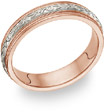 18K Rose Gold and Platinum Paisley Wedding Band Ring for Women