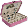 Pink Faux Suede Jewelry Box