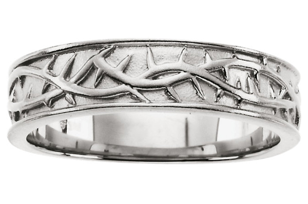 Crown of Thorns Band in 14K White Gold