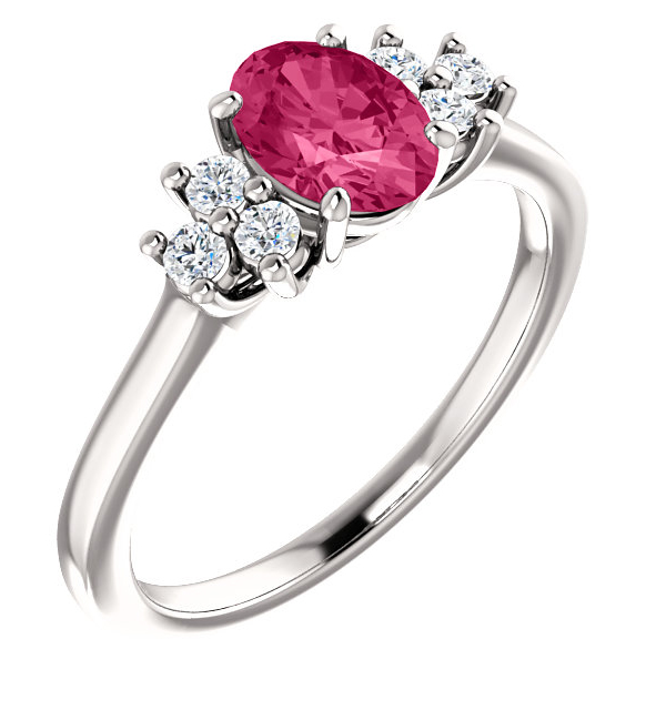 Swarovski Pure Pink Topaz Diamond Trinity Ring