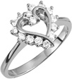 1/3 Carat Heart Halo Diamond Ring in White Gold