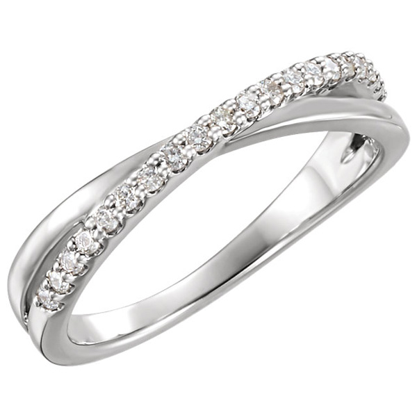 1/5 carat Diamond Criss-Cross Ring, 14K White Gold