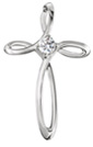 Sterling Silver Custom Gemstone Cross Swirl Necklace