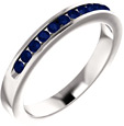 11-Stone Blue Sapphire Band in 14K White Gold