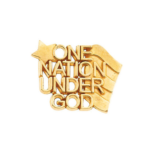 Beautiful White gold 14K One Nation Under God Lapel Pin