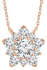 14K Rose Gold Diamond Star Cluster Necklace