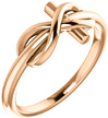 14K Rose Gold Infinity Cross Ring