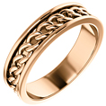 14K Rose Gold Men's Link Design Wedding Band Ring