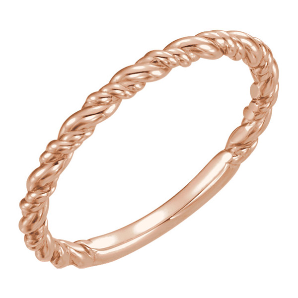 14K Rose Gold Stackable Rope Band