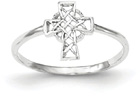 14K White Gold Celtic Cross Ring for Women