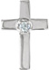 Diamond Cross Lapel Pin, 14K White Gold