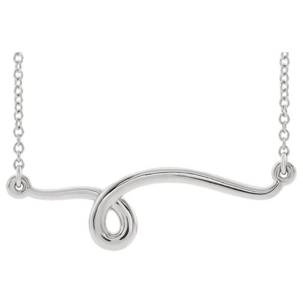 Sterling Silver Free-Form Swirl Bar Necklace