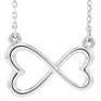 Sterling Silver Double Heart Infinity Necklace