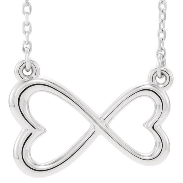 Sterling Silver Double Heart Infinity Necklace