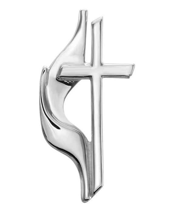 Sterling Silver Methodist Cross Lapel Pin