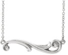Sterling Silver Free-Form Paisley Bar Necklace