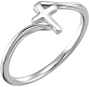 Sterling Silver Plain Cross Ring for Women