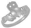 14K White Gold Traditional Claddagh Ring for Women