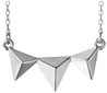 14K White Gold Triple Pyramid Necklace