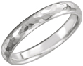4mm 14K White Gold Hammered Comfort-Fit Wedding Band Ring