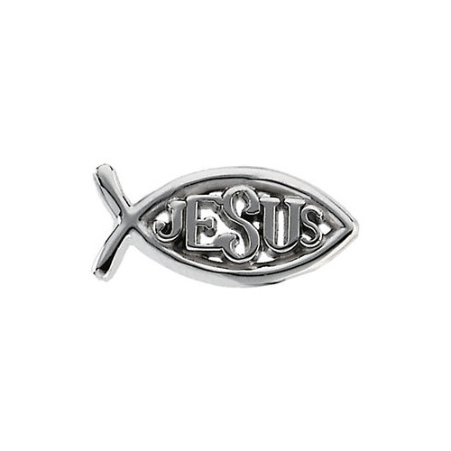 Sterling Silver Jesus Ichthus Lapel Pin