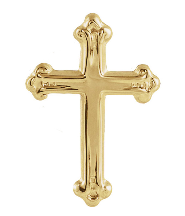 Ancient Cross Lapel Pin in 14K Yellow Gold