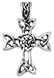Antiqued Celtic Knot Cross Necklace in Sterling Silver