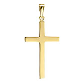 14k gold men's high polished cross pendant