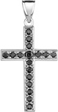 Black Diamond Cross Pendant, 0.90 Carats, 14K White Gold