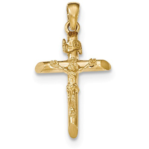 Classic Style 14K Yellow Gold Crucifix Pendant