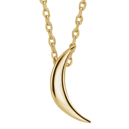 Crescent Moon Necklace, 14K Gold