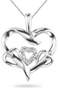 3 Hearts in 1 Diamond Heart Necklace