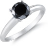 1 Carat Black Diamond Solitaire Ring