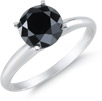 2 Carat Black Diamond Solitaire Ring
