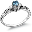 Blue Diamond 1/4 Carat Art Deco Ring
