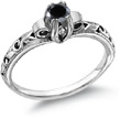 1 Carat Art Deco Black Diamond Ring
