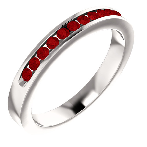 Eleven-Stone Ruby Band in 14K White Gold