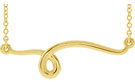 Free-Form Swirl Bar Necklace in 14K Gold
