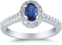 Sapphire and Diamond Ring, 14K White Gold