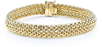  14K Solid Gold Mesh Bracelet
