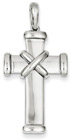 High-Polished Designer Cross Pendant in 14K White Gold