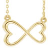 Infinity Double Heart Necklace in 14K Yellow Gold