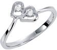 Interlocking Double Diamond Heart Ring
