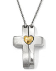 Magnetic Cross and Heart Silver & Gold-Plated Necklace